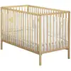 Image de Les Tendances   Lit Bébé 120x60 En Hêtre Laqué Blanc   Barreaux Ronds   Sommier Réglable 3 Positions   Fabrication Européenne   Garanti Sans Solvant