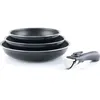 Image de Arthur Martin Set de 3 poêles à frire noires amovibles 20/24/28 cm