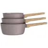 Image de Set de 3 casseroles 16-18-20 cm Gamme Forest tous feux dont induction Taupe Arthur Martin AM0208