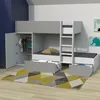 Image de Les Tendances - Lit Superposé Twin 90x190 Avec Armoire Et Tiroirs + 2 Sommiers / Blanc Et Gris/