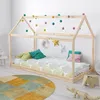 Image de Weber Industries - Lit Cabane Panda 90x190 + 1 Sommier / Naturel/ 195x134x97 Cm