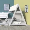 Image de Le Quai Des Affaires   Lit Cabane Tipi 90x200   Structure Épicéa Massif   Sommier 13 Lattes   Toile Polyester Beige   Dimensions 210x104x131 Cm