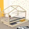 Image de Les Tendances - Lit Cabane Koala 90x190 + 1 Sommier + 1 Tiroir / Naturel/ 199x95x150 Cm