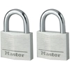 Image de Master Lock 9140eurt Lot De 2 Cadenas À Clé En Aluminium Massif, Gris, 4 X 5,9 X 1,3 Cm