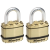 Image de Master Lock Cadenas Haute Sécurité [a Clé] [acier Laminé + Finition Laiton] [extérieur] [pack De 2] M1beurt - Idéal Pour Les Remises, Les Garages, Les Clôtures Et Les Portails