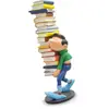 Image de Gaston Lagaffe - Figurine Gaston avec pile de livres