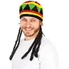 Image de BÃ©ret rasta en velours avec dreadlocks adulte