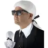 Image de Perruque KARL avec catogan, longue, Blanc