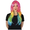Image de Perruque cheveux longs fluo multicolores