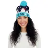 Image de Bonnet de noel adulte bleu avec bonhommes de neige Lumineux