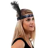 Image de Bandeau charleston sequins avec plume, noir