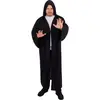 Image de Cape noire de sorcier Ã  capuche adulte taille L/XL