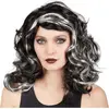 Image de Perruque sorciÃ¨re cheveux ondulÃ©s, noir et blanc