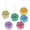Image de Lot de 6 boules pompon Ã  suspendre multicolore