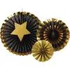 Image de Lot de 3 rosaces mÃ©tallisÃ©es Noir et Or Ã  suspendre