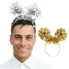 Image de Serre-tÃªte Happy New Year pompons brillants (x1)
