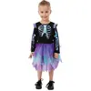 Image de Costume baby squelette irisÃ© fille 104 cm, 3/4 ans