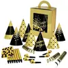 Image de Kit cotillons boite 10 personnes Or et noir Happy New Year