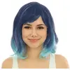 Image de Perruque  mi-longue avec frange bleue