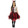 Image de Costume arlequin avec froufrou - noir, rouge - adulte - S/M