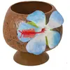 Image de Gobelet noix de coco en plastique avec fleur sur Pied