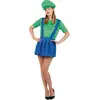 Image de DÃ©guisement plombier femme vert taille S/M