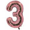 Image de Ballon alu mylar 30cm CHIFFRE 3, Rose Gold