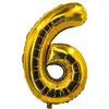 Image de Ballon alu mylar 85cm CHIFFRE 6, Or