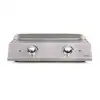 Image de Plancha électrique LIVOO DOC302 Argent inox 2 thermostats réglables jusqu'à 300°C 2800 W plaque amovible bac à graisse amovible 51 x 36 cm - Neuf