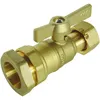 Image de Blanc Habitat - Robinet D'Arrêt Pour Compteur Pe Ø25 Mm Ecrou Tournant 3/4' Manette Papillon