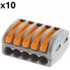 Image de Wago - Pack De 10 Bornes De Connexion Rapide A Levier 5 Entrées Fil Souple Et Rigide - S222