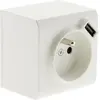 Image de Prise avec terre et prise chargeur usb saillie, complet Besto, blanc