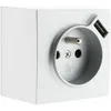 Image de Prise 2 P+t 16a Silver Avec Prise Usb 2,4a - Bel'vue Zenitech