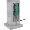 Image de Zenitech - Boîtier de distribution 4 prises 16A + 2 prises interrupteur, câble de 5 mètres, couleur gris