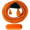 Image de Zenitech - Prolongateur Jardin 2x1,5mm² 25m + 1 Boîtier Étanche + Support Mural - Orange