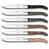 Image de Coffret De 6 Couteaux À Steak En Acier Inoxydable Mini-dentée   Manche En Bois De Pakka   Lame Guillochée   Pour Viande Et Légumes   Amefa
