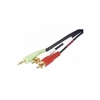Image de EXC 108803 câble audio 10 m 3,5mm 2 x RCA Noir - Neuf