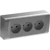 Image de Bloc 3 prises avec terre saillie, gris / argent