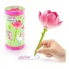 Image de Stylo à assembler fleurs Bloom CANAL TOYS BLM 001 encre pailletée parfumée Noir, 6 modèles collectionnables - Neuf