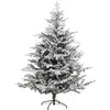 Image de Arbre de Noël artificiel sur support métallique, enneigé, 150 cm