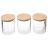 Image de Set de récipients en verre avec couvercle en bois - pack de 3