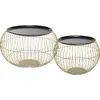 Image de Lot de 2 tables pliantes « alya » en métal doré, d49, 66,5 cm - Atmosphera créateur d'intérieur