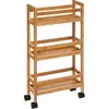 Image de 5five Simply Smart Étagère à roulettes à 3 niveaux, chariot de service, trolley, bambou, brun, 74.5 cm, 174521
