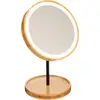 Image de 5five Simply Smart | Miroir cosmétique LED - Rond - Bambou - avec 3 intensités de lumière - Elégant et écologique