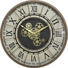 Image de Atmosphera créateur d'intérieur Horloge murale métal brun beige or 6 cm x 57 cm