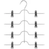 Image de 5five Simply Smart - Cintre À Clips Multiples   Pantalon   5 Barres   Gris Clair   32,5x37,6cm