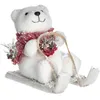 Image de Déco De Noël Ours Blanc À Luge H 18 Cm - Feeric Christmas