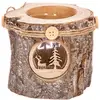 Image de Bougeoir Photophore En Verre Support En Bois Décoré D 10 Cm - Feeric Christmas
