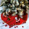 Image de Tapis décoratifs sous le sapin de Noël avec motif du Père Noël, rouge