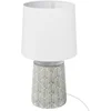 Image de Lampe de table et de bureau avec base en céramique, éclairage de chambre à coucher à la mode avec abat-jour